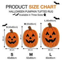 Pumpkin Halloween Round Bath Mat - Orange Shaped Rug for Fall Bathroom Decor - Size Guide Chart