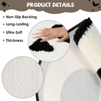 Skull Halloween Bath Mat - Spooky White Skull Shaped Rug for Gothic Bathroom Decor - Flocked Bath Mat